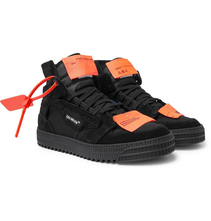 Photo: Off-White - Off-Court 3.0 Suede, Leather and Canvas High-Top Sneakers - Black