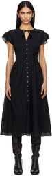 SEA NY Black Nomi S/S Midi Dress