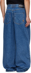 Balmain Blue Wide-Leg Jeans