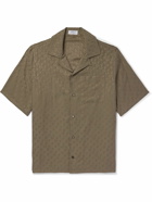 Off-White - Logo Silk-Jacquard Shirt - Brown