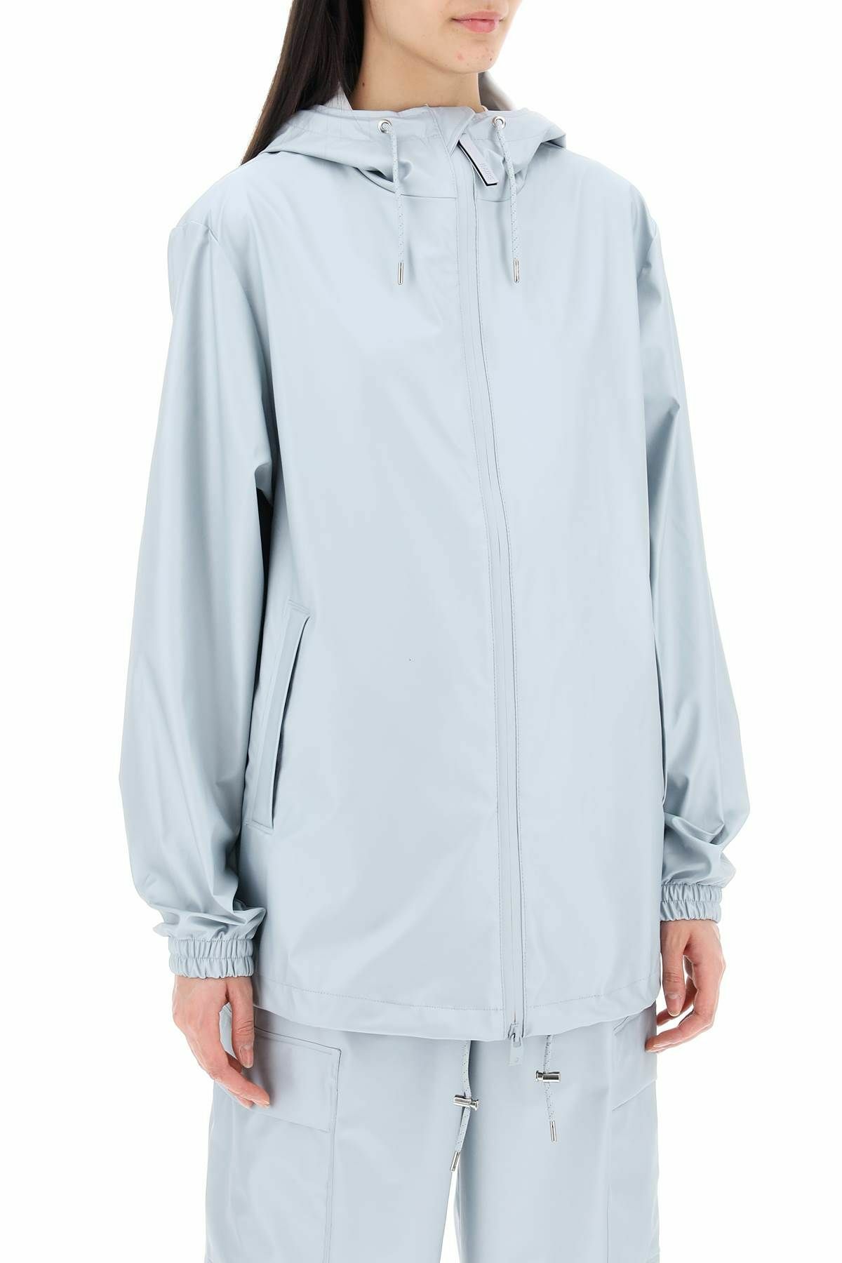 RAINS storm breaker hooded jacket with Light blue
