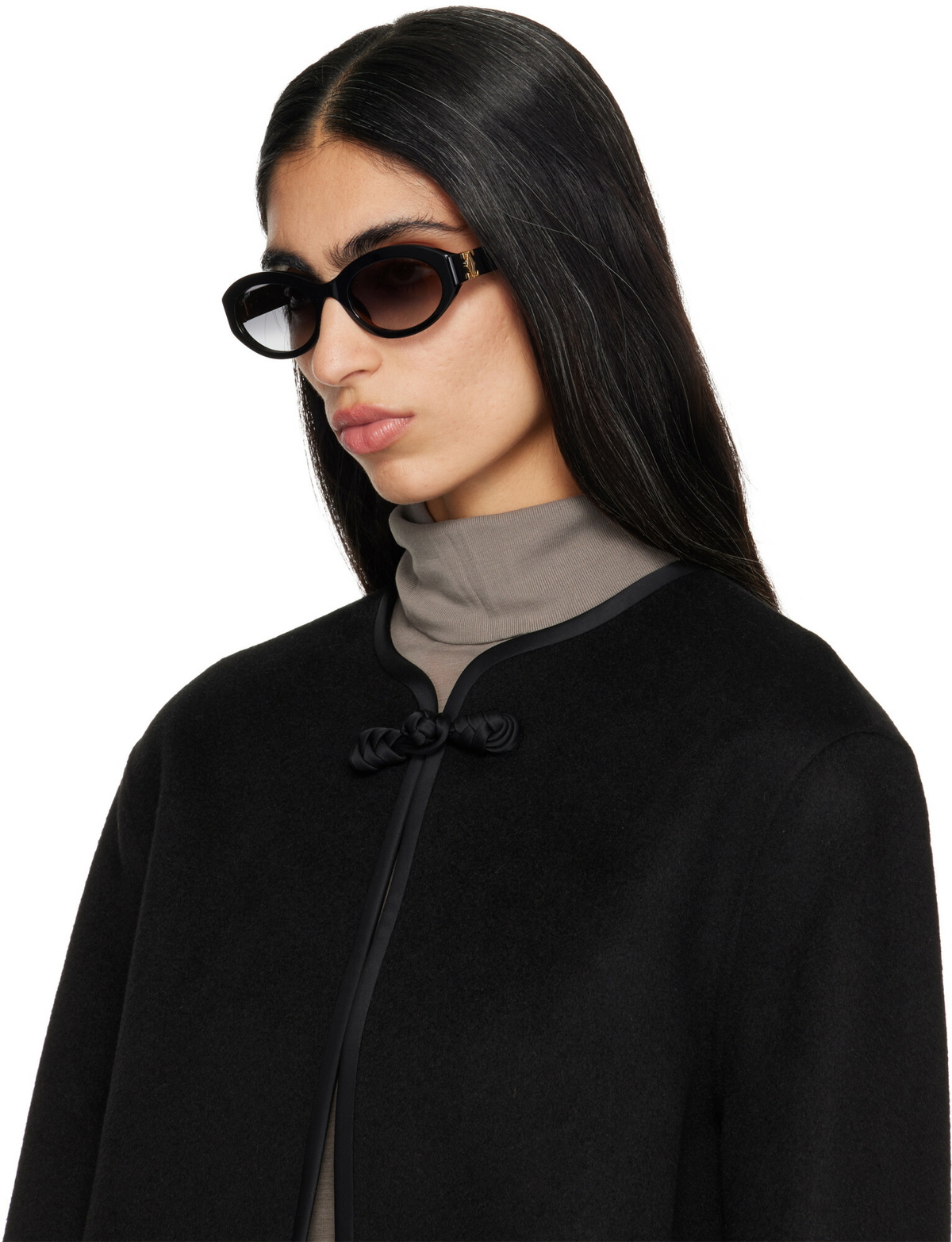 Cartier Black Signature C Oval Acetate Sunglasses