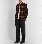 Noah - Charcoal Pleated Checked Wool and Cashmere-Blend Suit Trousers - Gray