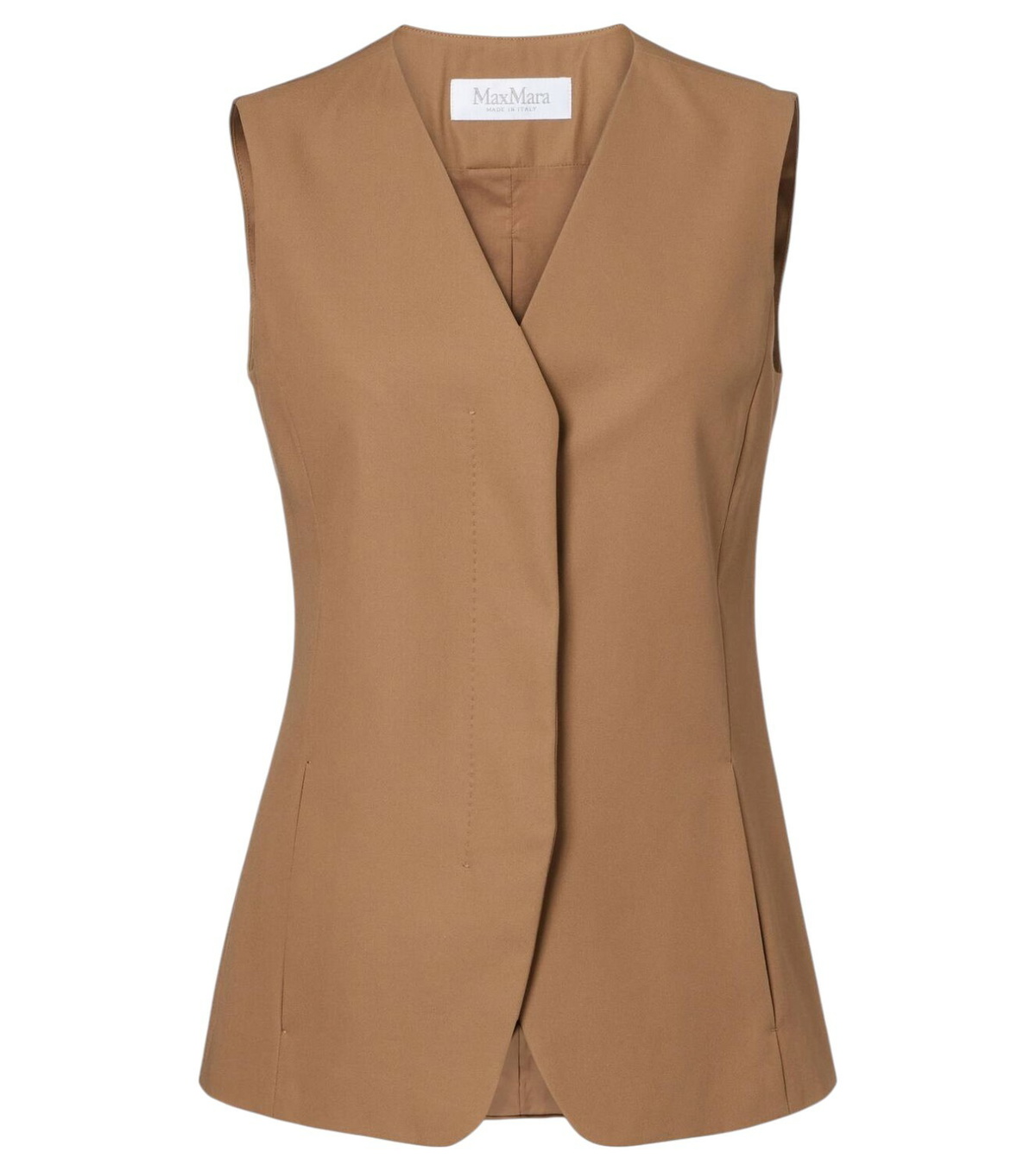 ベスト・ジレ MAX MARA Women Vests FOSCO007 Beige Max Mara Sand-coloured Striped Vest Women In Black | ModeSens