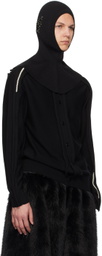 Simone Rocha Black Pointed Merino Silk Knit Balaclava
