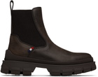Moncler Brown Hevea Chelsea Boots