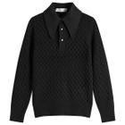 TOGA ARCHIVES Women's TOGA Lace Knit Polo Shirt in Black