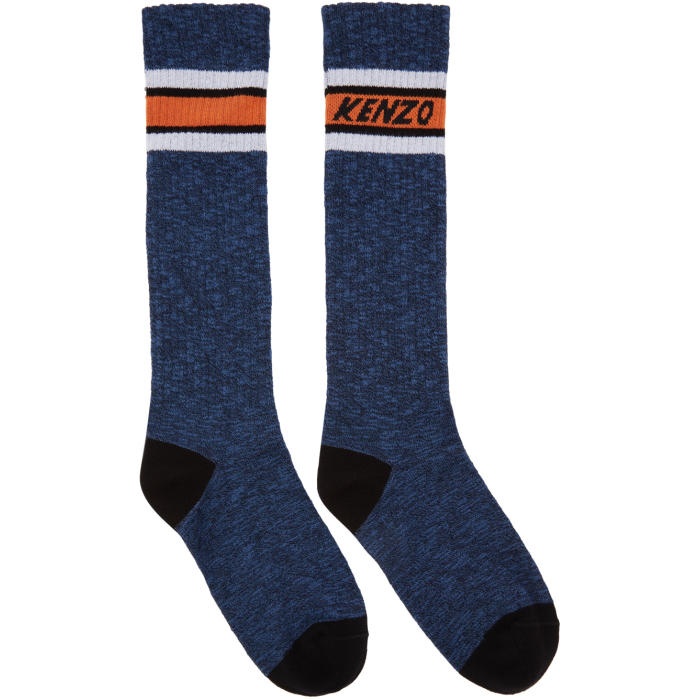 Photo: Kenzo Blue Logo Stripe Socks 