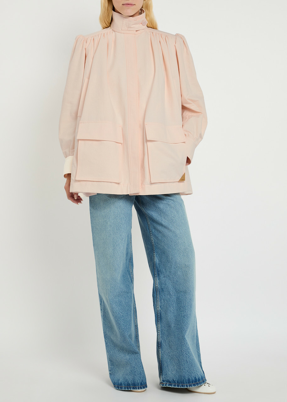 Chloe Pleated Canvas Jacket Pink