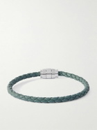 Montblanc - Meisterstück 3-Ring Stainless Steel and Woven Leather Bracelet - Gray