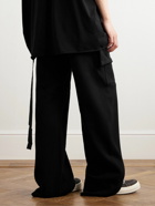 DRKSHDW by Rick Owens - Furka Straight-Leg Cotton-Jersey Drawstring Cargo Trousers - Black