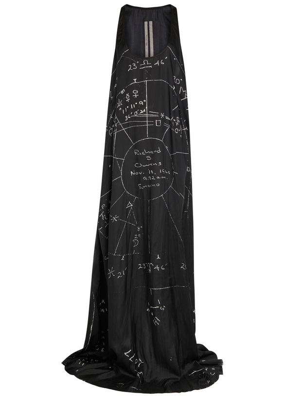 Photo: Rick Owens Printed Satin Gown Black