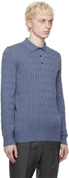 Ghiaia Cashmere Blue Spread Collar Polo
