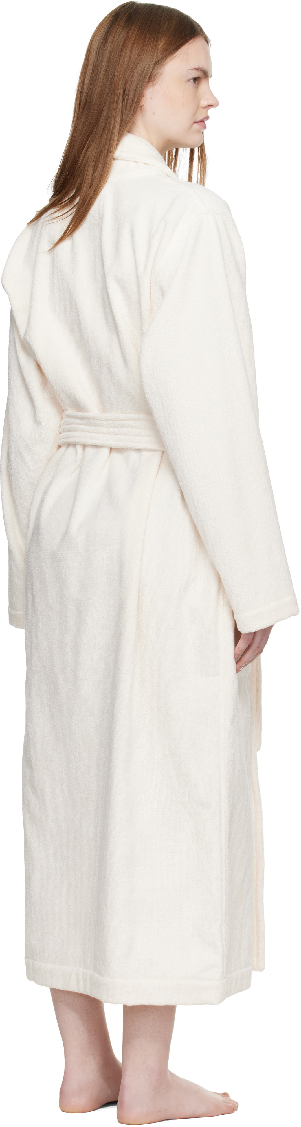 Tekla Off White Terry Classic Bathrobe