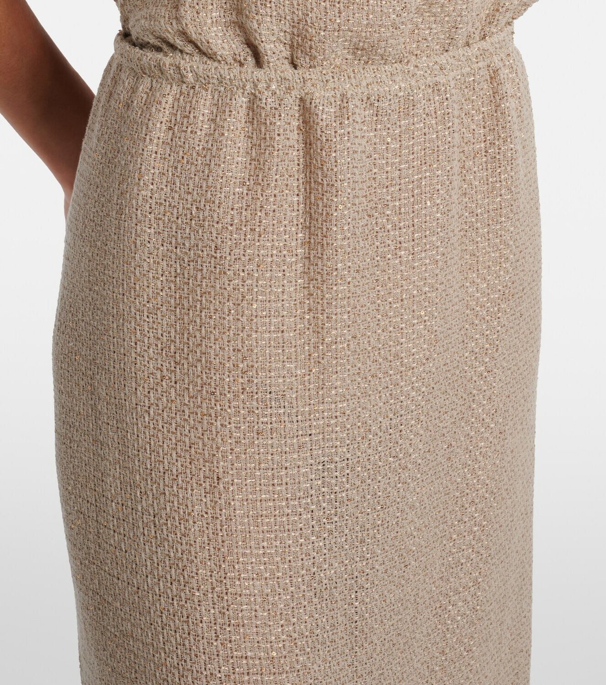Leset Stella sequined linen-blend maxi skirt