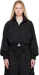 Y-3 Black Pinstripe Sport Uniform Blouson Jacket