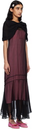 Simone Rocha Black Extended Bow Multi-Seam Maxi Dress