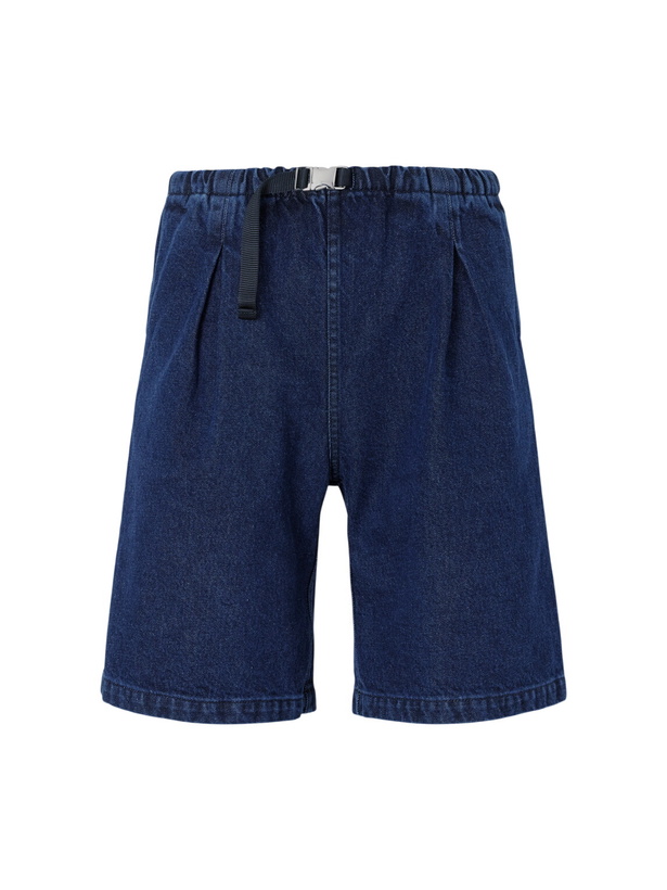 Photo: Monitaly - Wide-Leg Pleated Denim Shorts - Blue