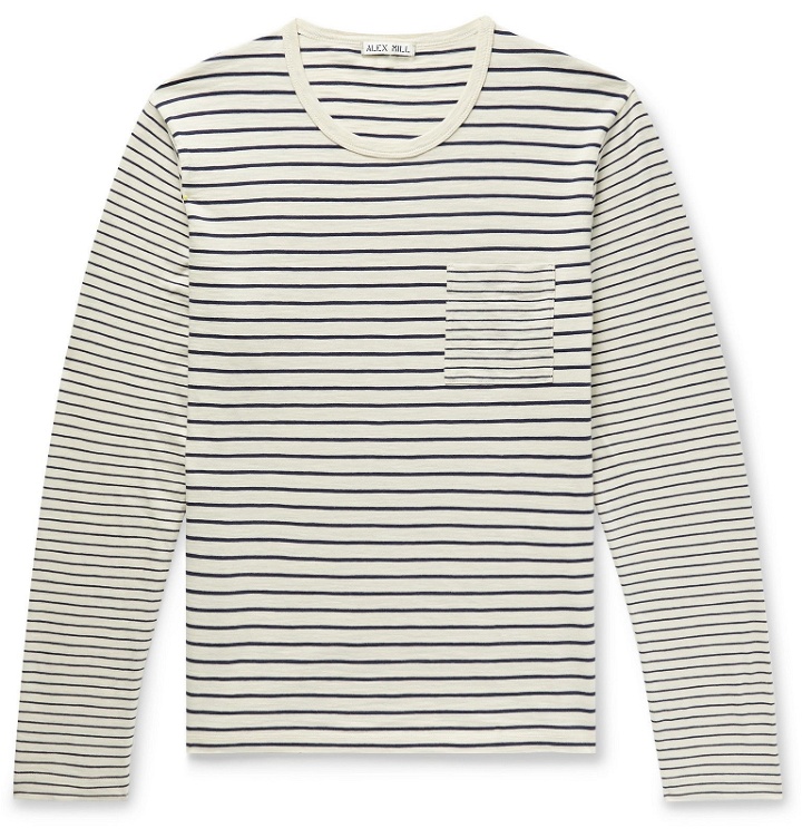 Photo: Alex Mill - Striped Slub Cotton-Jersey T-Shirt - Neutrals