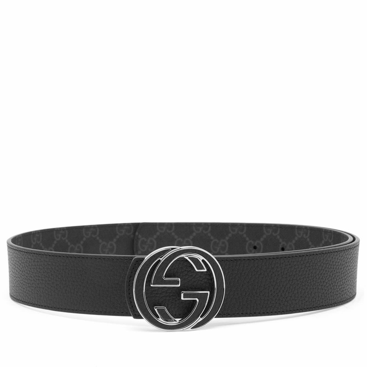 Photo: Gucci Men's Interlocking G Reversible Belt in Black