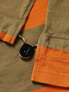KAPITAL - Striped Cotton-Jersey Polo Shirt - Orange