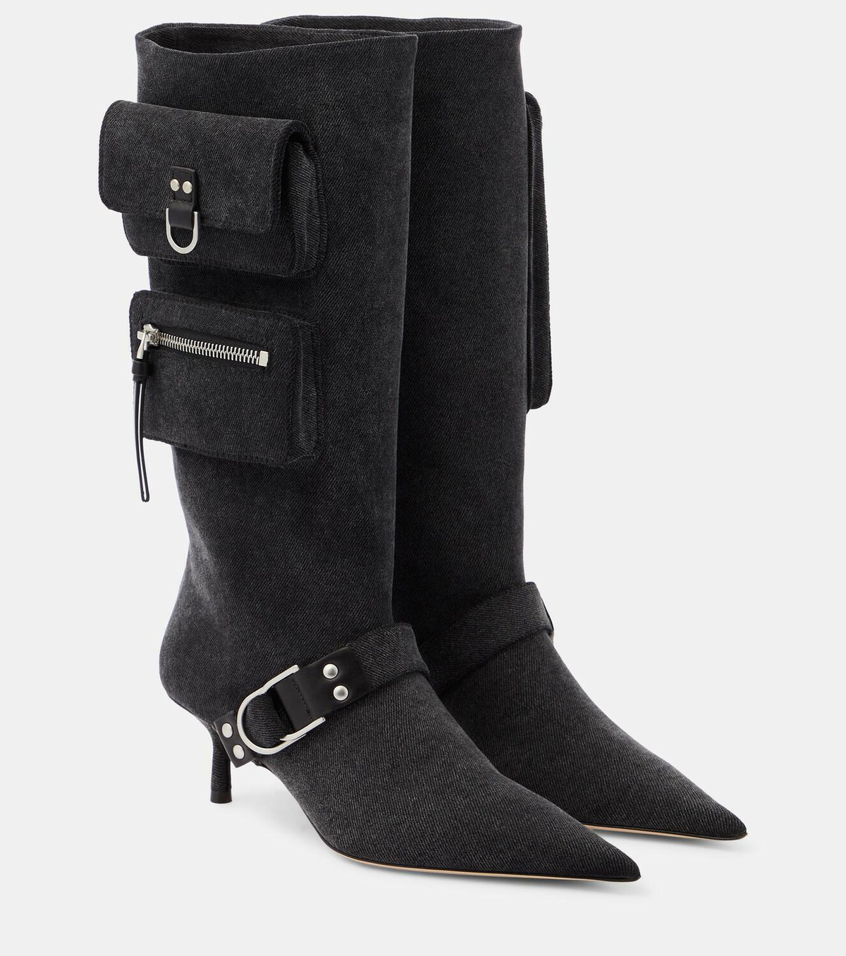 Blumarine Jeanne denim knee-high boots