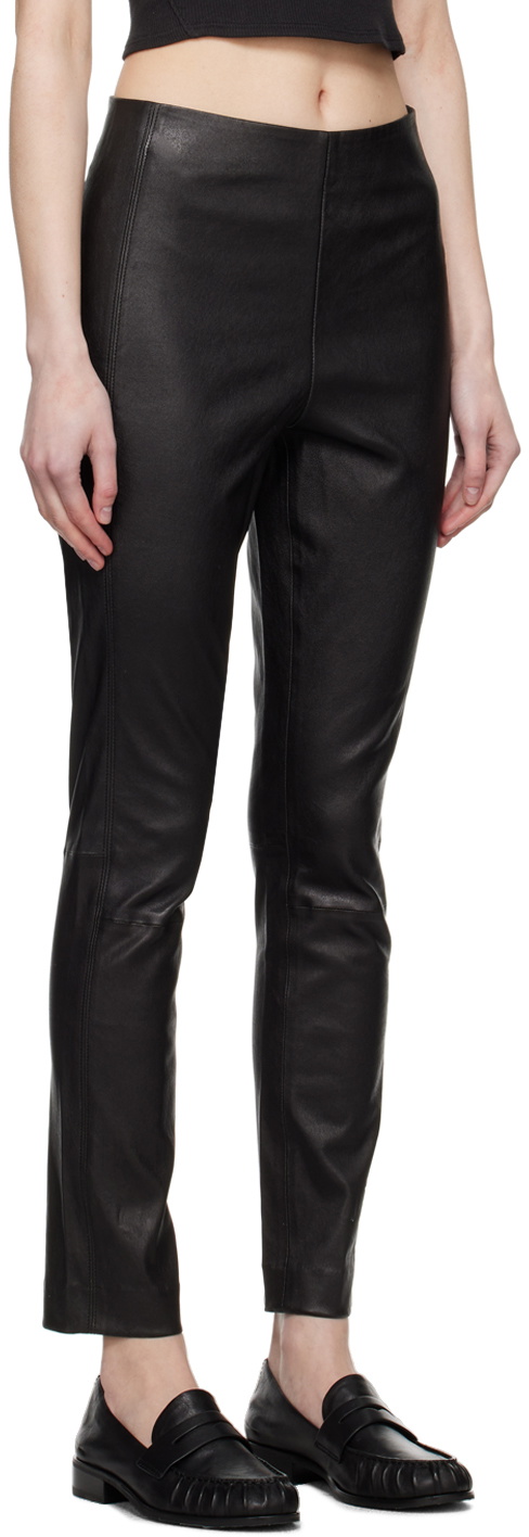 Simone Leather Pants for Women in Black