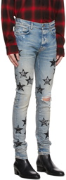 AMIRI Blue Bandana Star Jeans