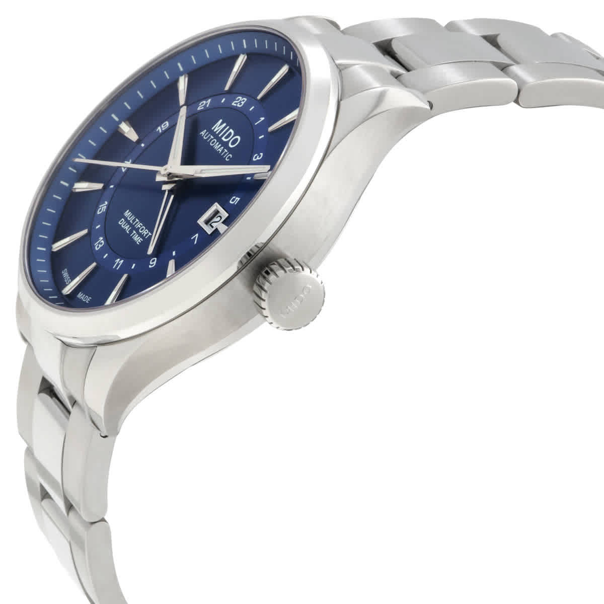 Mido Multifort Dual Time Automatic Blue Dial Watch M0384291104100