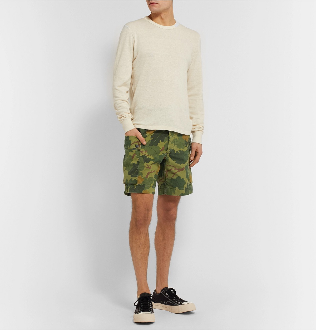 RRL - Camouflage-Print Cotton-Canvas Cargo Shorts - Green RRL