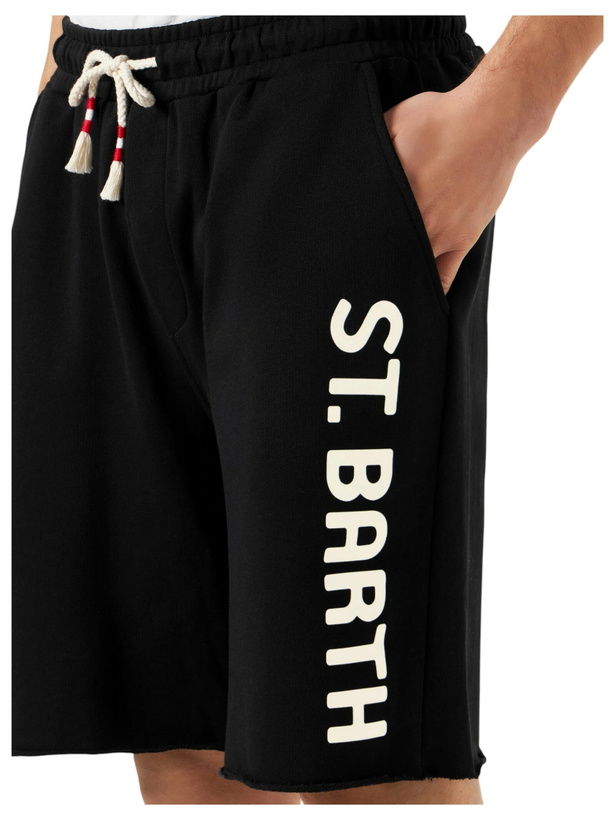 Photo: MC2 Saint Barth Man Black Cotton Bermuda