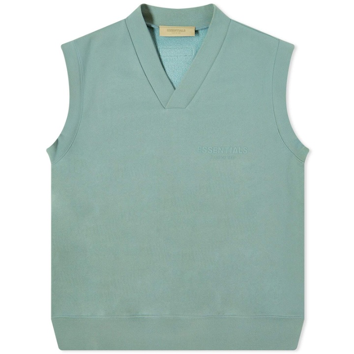Photo: Fear of God ESSENTIALS Women's Pullover V-Neck Vest in Sycamore