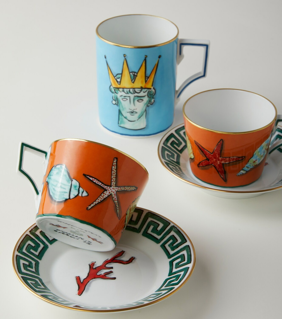 Ginori 1735 - Il Viaggio di Nettuno set of 2 teacups and saucers