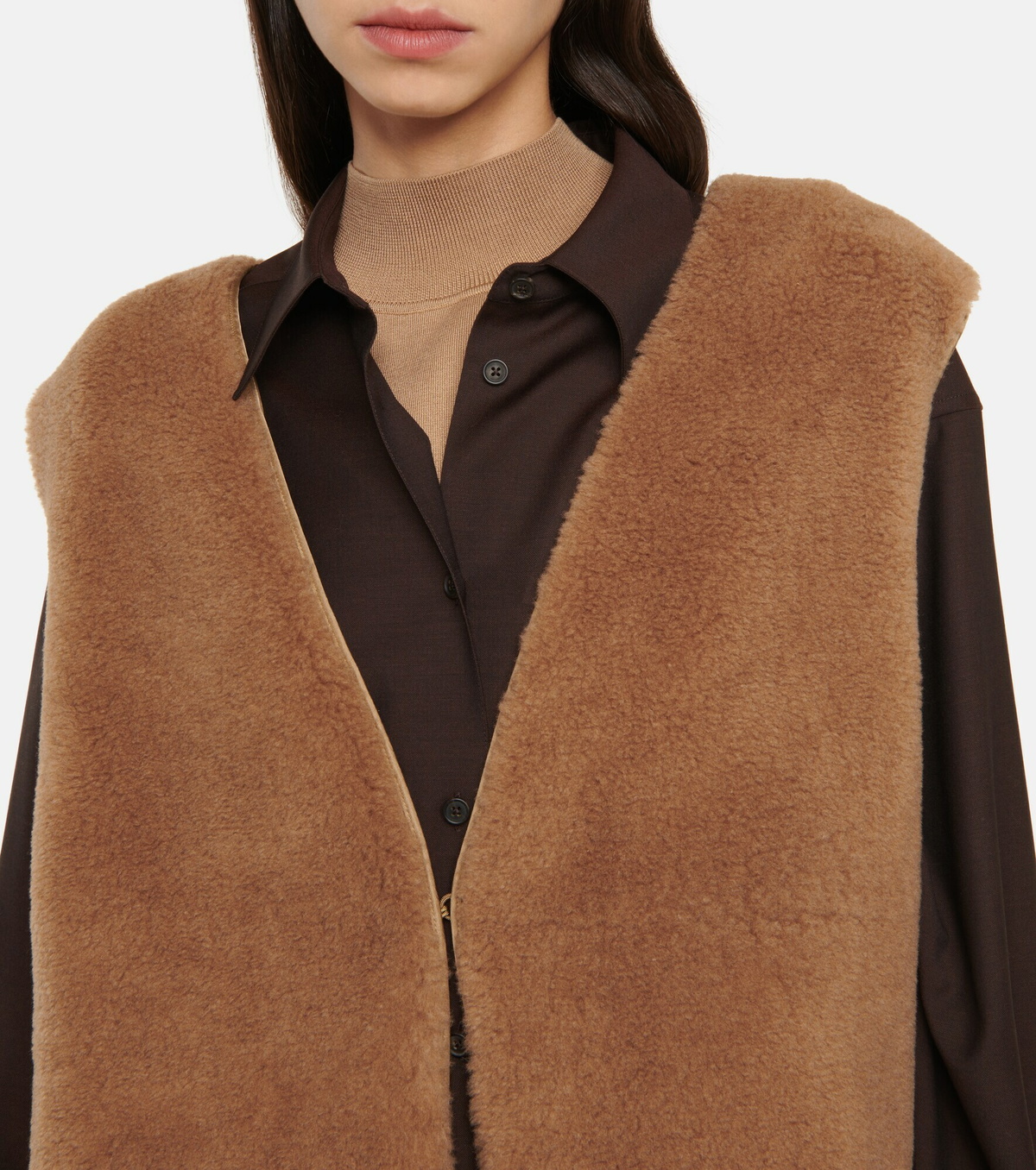 The Row - Beyzita camel hair and silk vest The Row
