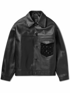 Simone Rocha - Macramé-Trimmed Leather Jacket - Black