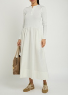 Polo Ralph Lauren Henley Cotton Midi Dress White