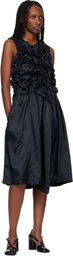 Comme des Garçons Comme des Garçons Navy Satin Thin Garment Dyed Midi Dress