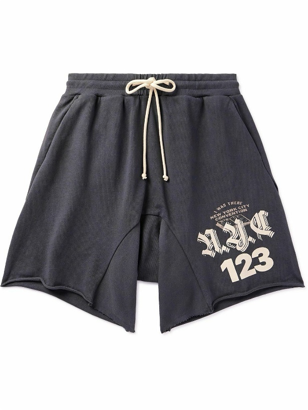 Photo: RRR123 - C.V.A. NYC Straight-Leg Logo-Print Cotton-Jersey Drawstring Shorts - Black