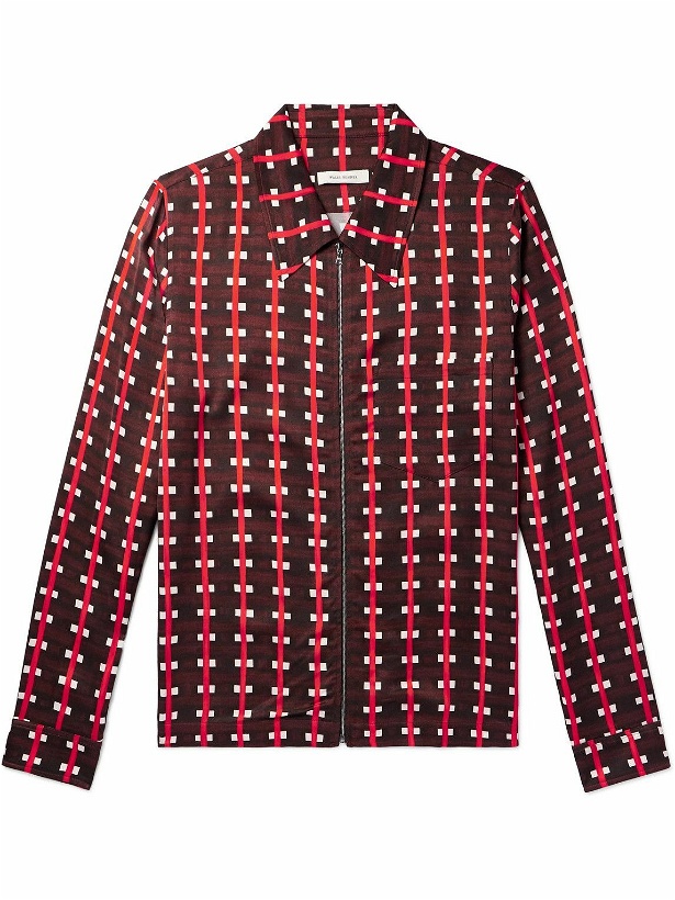 Photo: Wales Bonner - Lubaina Himid Printed Jersey Zip-Up Shirt - Red