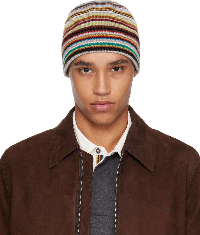Photo: Paul Smith Multicolor 'Signature Stripe' Beanie