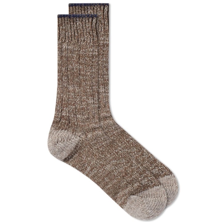 Photo: Anonymous Ism Boucle Nep Trim Crew Sock in Beige