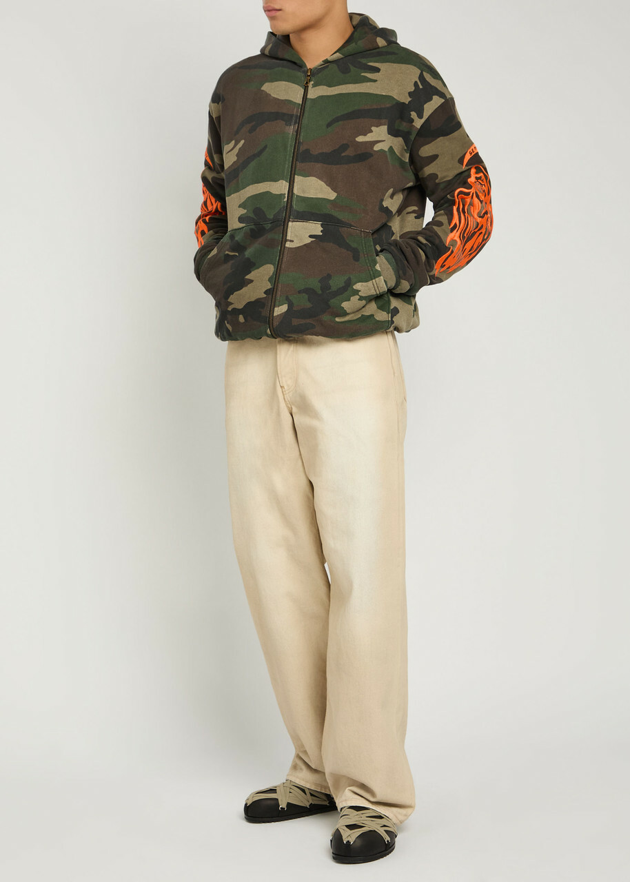 Warren Lotas Reaper Camouflage Hooded Cotton Sweatshirt Multicoloured 1