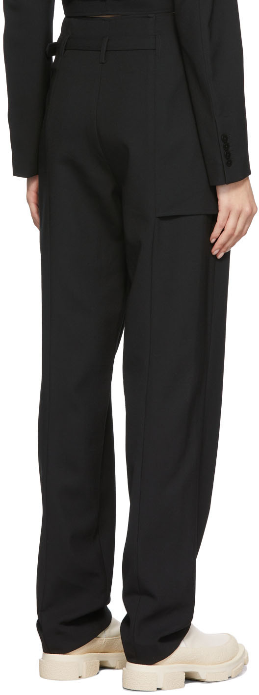 black saddle interlock trousers