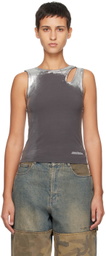MadeMe Black Foil Spray Tank Top