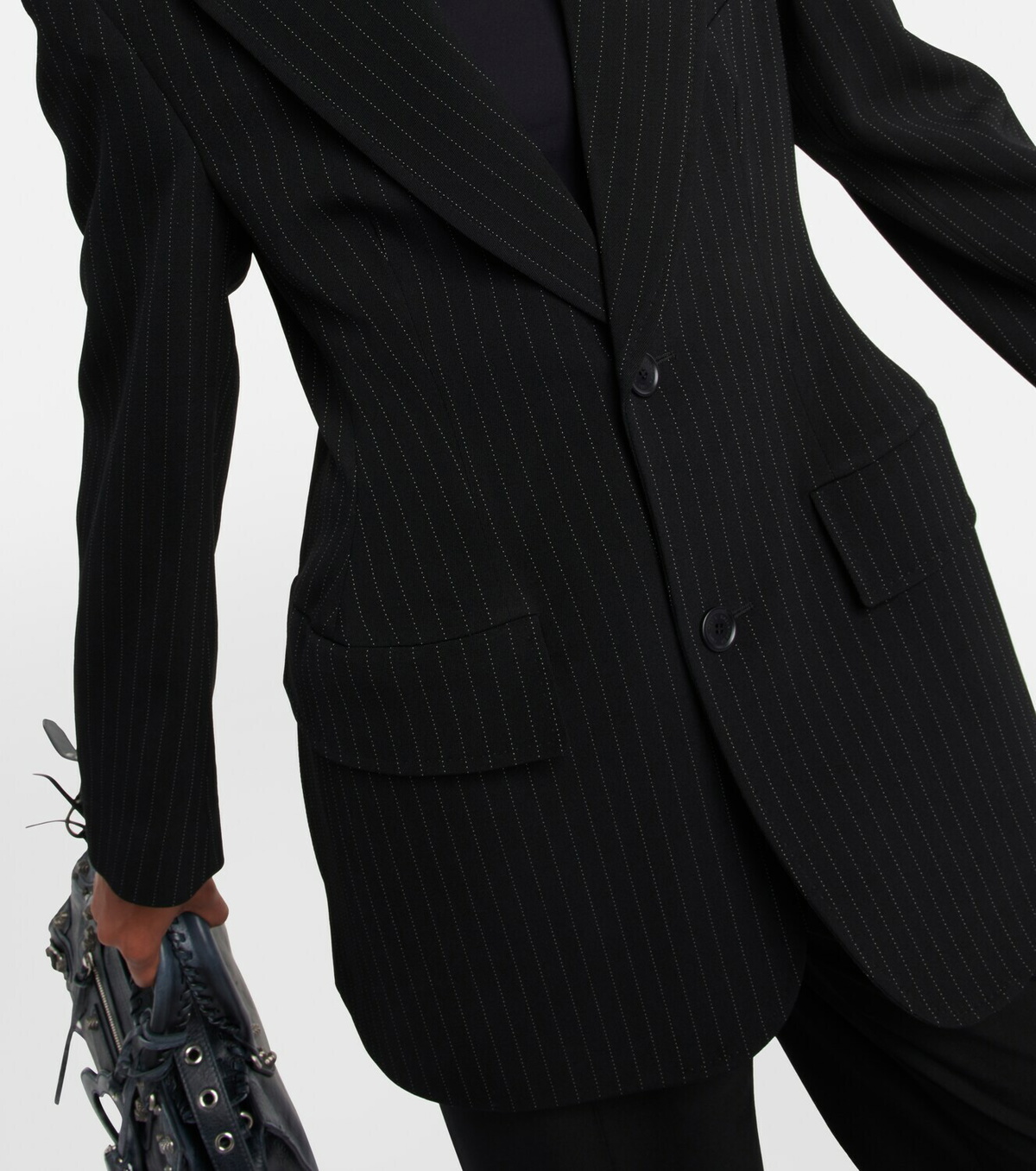 Balenciaga - Hourglass chalk stripe wool blazer Balenciaga