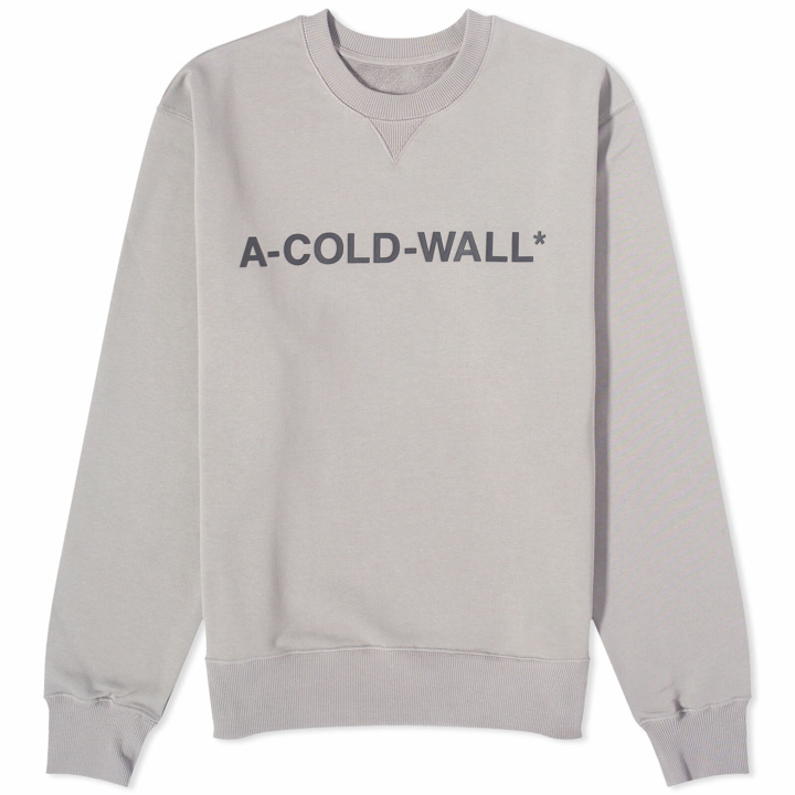 Photo: A-COLD-WALL* Men's Logo Crew Sweat in Slate Grey