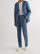 Zegna - Trofeo Straight-Leg Wool-Blend Seersucker Suit Trousers - Blue