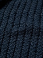 Mr P. - Shawl-Collar Crochet-Knit Wool, Cotton and Alpaca-Blend Cardigan - Blue