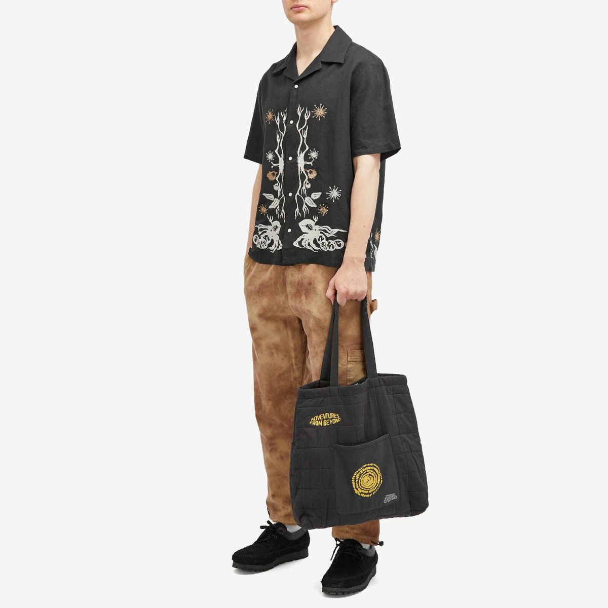 Magic Castles Men's Dancers Vacation Shirt in Charcoal Linen