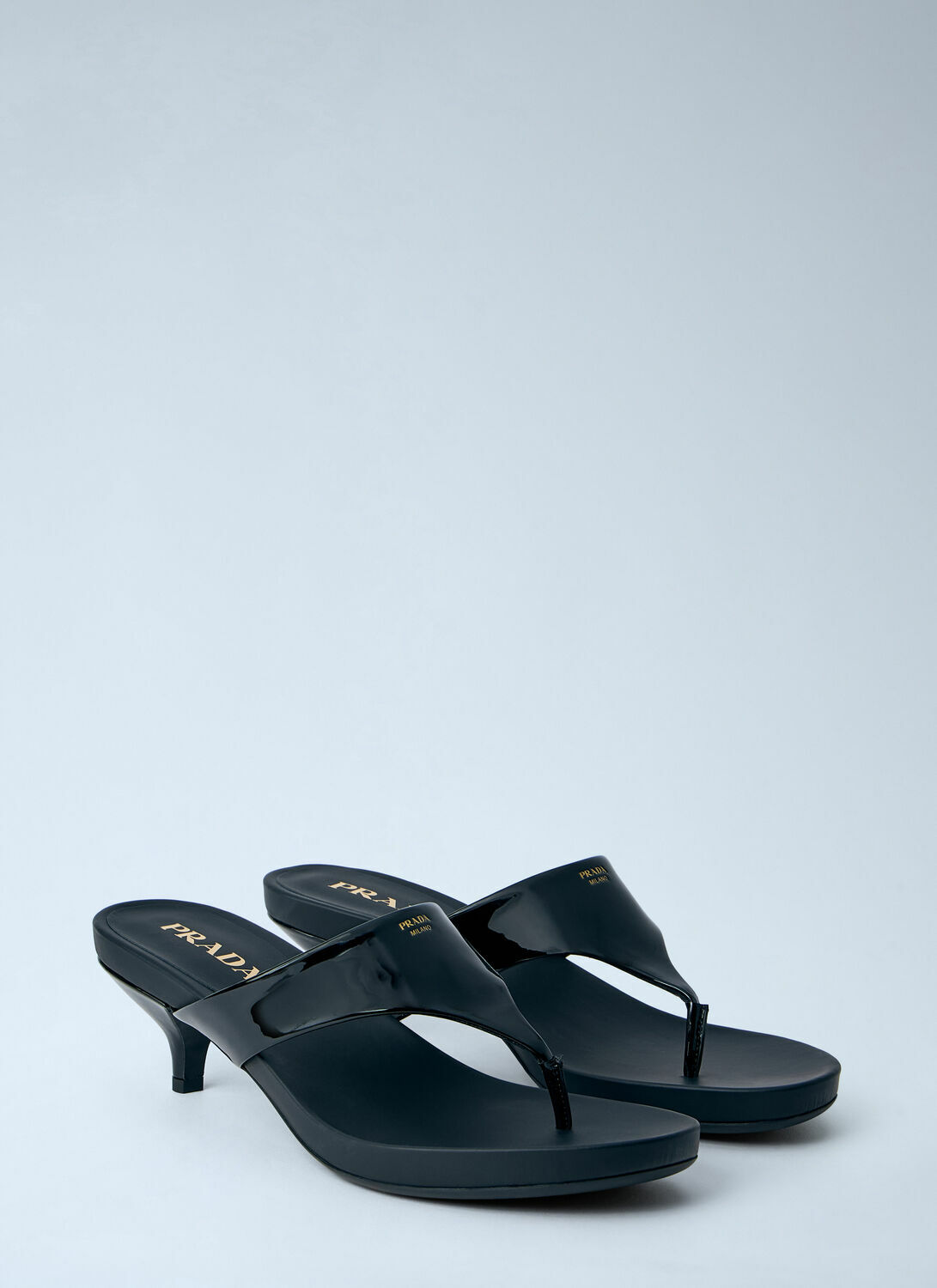 Prada Patent Leather Thong Sandals
